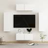 4 Piece TV Cabinet Set White Engineered Wood Colour white Quantity in Package 4 Width 80 cm 