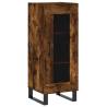 Stylish Highboard in Smoked Oak | 34.5x34x180 cm