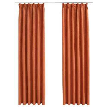 Blackout Curtains with Hooks Rust 140x225 cm - 2 pcs