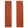 Blackout Curtains with Hooks Rust 140x225 cm - 2 pcs