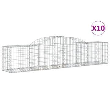 Arched Gabion Baskets 10 pcs - 300x50x60/80 cm Galvanised Iron