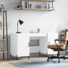 Elegant White Desk 140x50x75 cm | Durable Engineered Wood