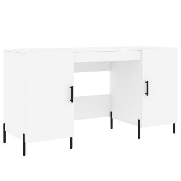 Elegant White Desk 140x50x75 cm | Durable Engineered Wood