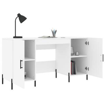 Elegant White Desk 140x50x75 cm | Durable Engineered Wood