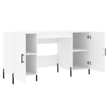 Elegant White Desk 140x50x75 cm | Durable Engineered Wood