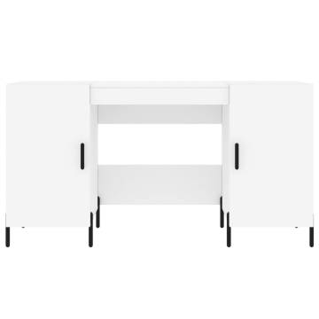 Elegant White Desk 140x50x75 cm | Durable Engineered Wood