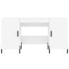 Elegant White Desk 140x50x75 cm | Durable Engineered Wood