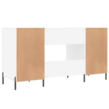 Elegant White Desk 140x50x75 cm | Durable Engineered Wood