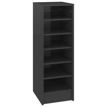 High Gloss Grey Shoe Cabinet | Stylish Storage Solution