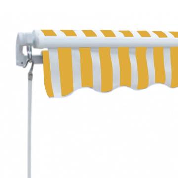 Folding Awning 300 cm - Yellow & White for Your Garden