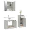 3 Piece Bathroom Cabinet Set - Concrete Grey Engineered Wood