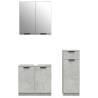 3 Piece Bathroom Cabinet Set - Concrete Grey Engineered Wood