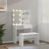 LED Dressing Table Set - High Gloss White for Elegant Bedrooms