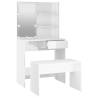 LED Dressing Table Set - High Gloss White for Elegant Bedrooms