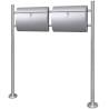 Double Mailbox on Stand Stainless Steel Colour silver Size 37.5 x 13 x 31 cm Model double mailbox 