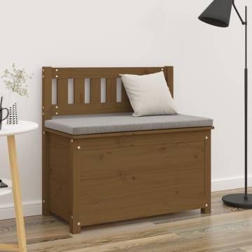 Classic Honey Brown Solid Wood Pine Bench - 80x41x77 cm