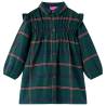 Kids' Dress with Long Sleeves and Ruffles Dark Green 116 Size 116 (5-6y) 