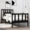 Black Solid Wood Bed Frame 75x190 cm | Stylish Small Single