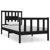 Black Solid Wood Bed Frame 75x190 cm | Stylish Small Single