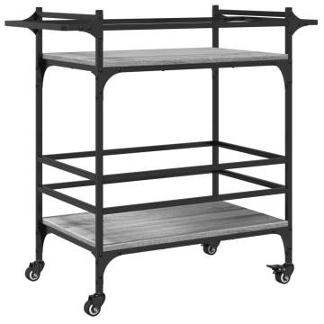 Kitchen Trolley Grey Sonoma - 82x40x78.5 cm Engineered Wood