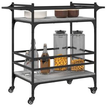 Kitchen Trolley Grey Sonoma - 82x40x78.5 cm Engineered Wood