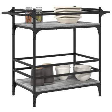 Kitchen Trolley Grey Sonoma - 82x40x78.5 cm Engineered Wood