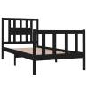 Black Solid Wood Bed Frame 75x190 cm | Stylish Small Single