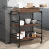 Kitchen Trolley Brown Oak 81.5x41x92.5 cm Engineered Wood Colour brown oak 