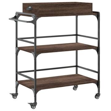 Brown Oak Kitchen Trolley - 81.5x41x92.5 cm | Hipomarket