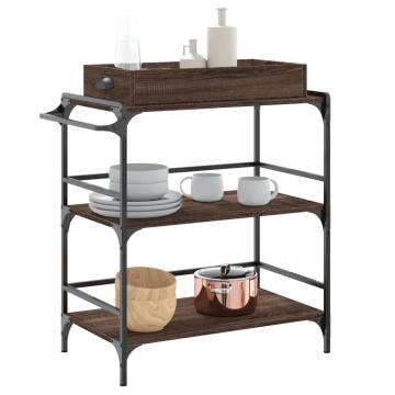 Brown Oak Kitchen Trolley - 81.5x41x92.5 cm | Hipomarket