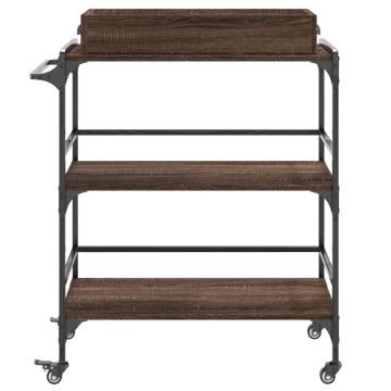 Brown Oak Kitchen Trolley - 81.5x41x92.5 cm | Hipomarket