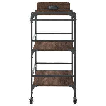 Brown Oak Kitchen Trolley - 81.5x41x92.5 cm | Hipomarket