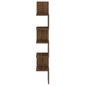 Wall Corner Shelf Brown Oak - 20x20x127.5 cm | Hipomarket