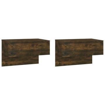 Wall-mounted Bedside Cabinets 2 pcs Smoked Oak – Hipomarket UK