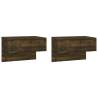 Wall-mounted Bedside Cabinets 2 pcs Smoked Oak – Hipomarket UK