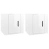 High Gloss White Wall Mounted TV Cabinets - Set of 2 | HipoMarket