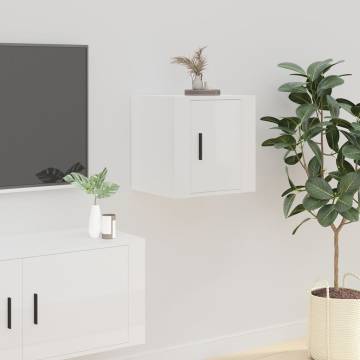 High Gloss White Wall Mounted TV Cabinets - Set of 2 | HipoMarket