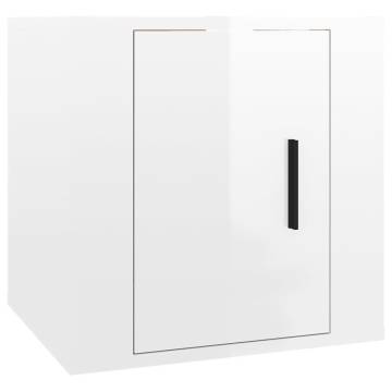 High Gloss White Wall Mounted TV Cabinets - Set of 2 | HipoMarket