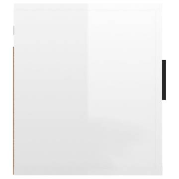 High Gloss White Wall Mounted TV Cabinets - Set of 2 | HipoMarket