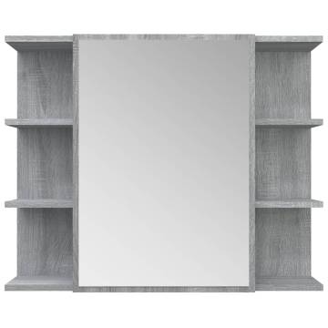 Modern Bathroom Mirror Cabinet Grey Sonoma 80x20.5cm