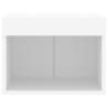 Stylish Bedside Cabinet with LED Lights - Wall-Mounted White