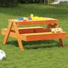 Picnic Table for Kids Wax Brown 88x97x52 cm Solid Wood Pine Colour wax brown Quantity in Package 1 