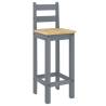 Bar Chairs 2 pcs Grey Solid Wood Pine - Rustic Style