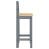 Bar Chairs 2 pcs Grey Solid Wood Pine - Rustic Style