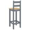 Bar Chairs 2 pcs Grey Solid Wood Pine - Rustic Style