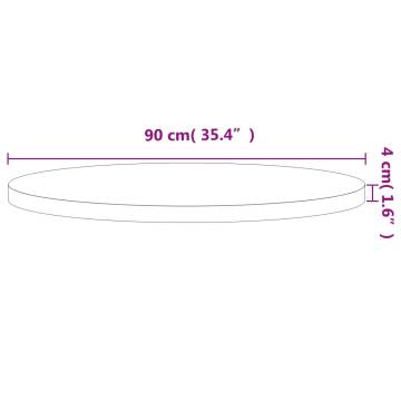 Table Top Ø90x4 cm Round Solid Wood Beech - Hipo Market