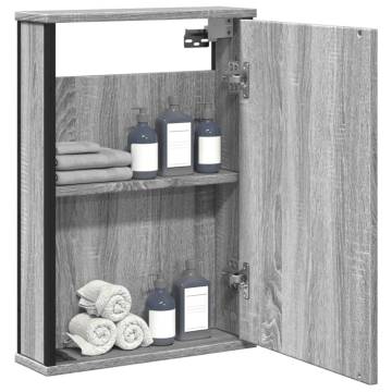 Bathroom Mirror Cabinet Grey Sonoma - 42x12x60 cm