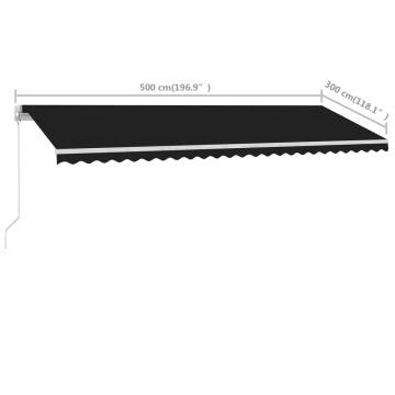 Freestanding Manual Retractable Awning | 500x300 cm Anthracite