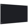 Black Tempered Glass Kitchen Backsplash 100x60 cm - HipoMarket