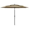 3-Tier Parasol with Aluminium Pole Taupe 3 m Colour taupe Size 3 m Quantity in Package 1 